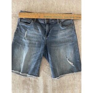 Women's Guess Denim Bermuda Rolled Cuff Shorts Size 31